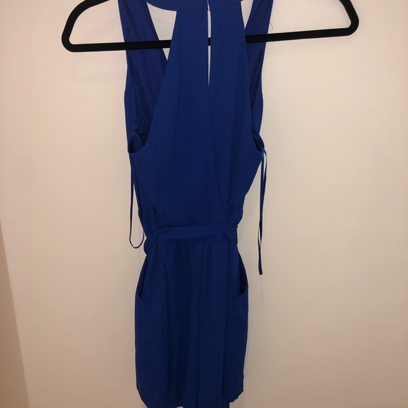 Royal blue belted romper - Picture 3 of 3